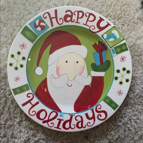HAPPY HOLIDAYS Santa plate! PIER 1 - Picture 1 of 3